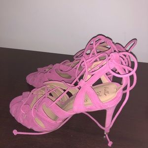 Banana Republic - Pink Suede Lace Up open Toe